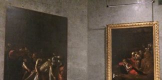 MuMe, i due Caravaggio, sx Resurrezione di Lazzaro, dx Natività, (Ph. Antonio Parrinello)