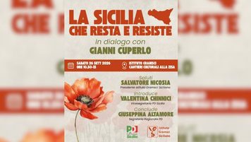 Incontri: Gianni Cuperlo a Palermo per parlare su “La Sicilia che resta e resiste”, sabato 26 settembre