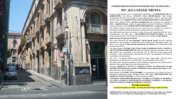 Catania, oggi alle 18 presidio contro la riforma della legge elettorale, definita «nuova legge truffa»: l’iniziativa di Sinistra per l’alternativa davanti alla Prefettura