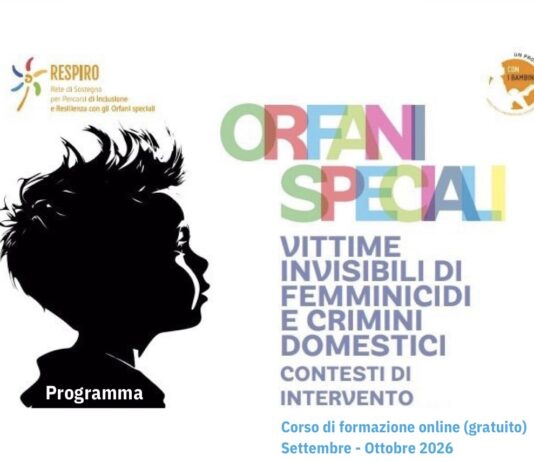 RE.S.P.I.R.O: al via la tre giorni di formazione sugli “Orfani Speciali”, vittime invisibili di femminicidi e crimini domestici.